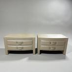 RUGIANO - Nachtkastje (2) - Leder, walnoothoutfineer, Huis en Inrichting, Nieuw