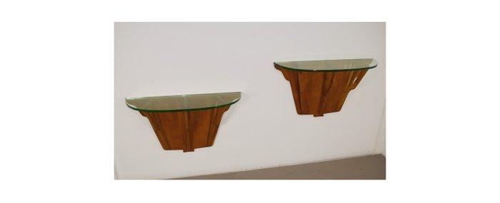 Wandtafel (2) - Glas, Hout - koppel, Antiek en Kunst, Antiek | Meubels | Stoelen en Banken