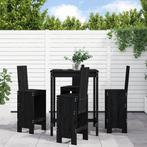 vidaXL 5-delige Barset massief grenenhout zwart, Tuin en Terras, Tuinsets en Loungesets, Verzenden, Nieuw, 5 zitplaatsen
