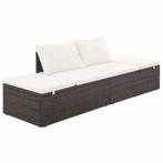 Tuinbed bruin 195x60 cm - Retourdeal - Comfortabel & Stij..., Tuin en Terras, Ligbedden, Ophalen of Verzenden, Nieuw, Rotan, Verstelbaar