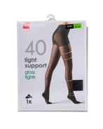HEMA Light support gloss panty 40 denier zwart, Kleding | Dames, Verzenden, Nieuw, Zwart