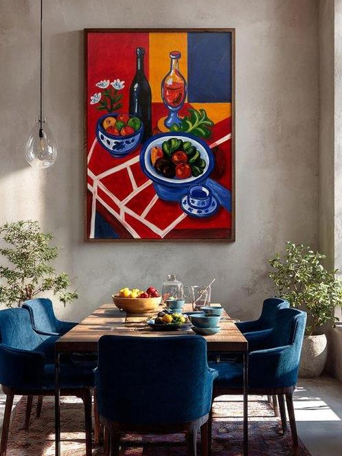 E. García - BODEGÓN ROJO XL (NO RESERVE), Antiek en Kunst, Kunst | Schilderijen | Modern