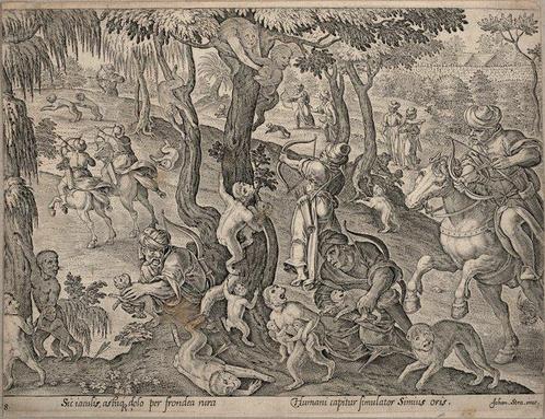 Jan van der Straet Stradanus (1523–1605), after - Hunting, Antiek en Kunst, Antiek | Overige Antiek