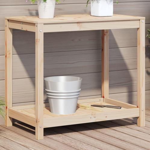 vidaXL Oppottafel met schap 82,5x50x75 cm massief grenenhout, Tuin en Terras, Overige Tuin en Terras, Nieuw, Verzenden