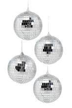 4x Discobal Ø 10 cm Klein Discobol Spiegelbol Glitterbol Gli, Ophalen of Verzenden, Nieuw, Feestartikel, Carnaval