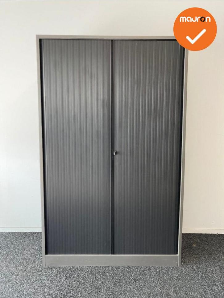 Roldeurkast - Ahrend - 195x120x45cm - Antraciet met zwarte k, Zakelijke goederen, Kantoor en Winkelinrichting | Kantoormeubilair en Inrichting