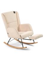 Aemely® Schommelstoel Relax - Beige Ribstof, Blank Hout, Ophalen of Verzenden, Nieuw, Stoel(en)