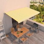 vidaXL Luifel handmatig uittrekbaar 500x300 cm geel en wit, Verzenden, Nieuw