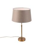Bronze tafellamp met linnen kap taupe 35cm  - Parte, Nieuw, Overige materialen, Landelijk / Rustiek, 50 tot 75 cm
