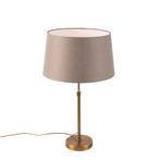 Bronze tafellamp met linnen kap taupe 35cm  - Parte, Huis en Inrichting, Lampen | Tafellampen, Nieuw, Overige materialen, Landelijk / Rustiek