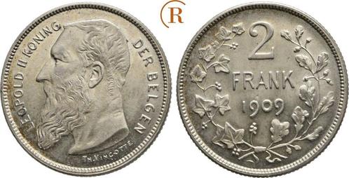 2 Frank Belgie Koenigreich: Leopold Ii, 1865-1909:, Postzegels en Munten, Munten | Europa | Niet-Euromunten, Verzenden