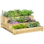 TRUUSK Verhoogd Houten Bloembed 93x93x35cm Weerbestendig 3-T, Verzenden, Nieuw