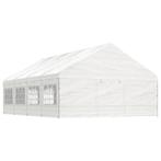vidaXL Prieel met dak 8,92x5,88x3,75 m polyetheen wit, Verzenden, Nieuw