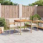 vidaXL 3-delige Tuinset met kussens poly rattan beige, Tuin en Terras, Tuinsets en Loungesets, Verzenden, Nieuw, Rotan, Tuinset