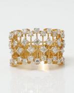 Cocktailring - 14 karaat Geel goud - 1.90ct. tw. Diamant