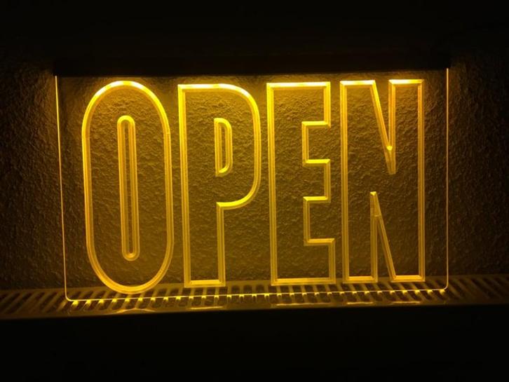 OPEN neon bord lamp LED verlichting reclame lichtbak #10 *GE, Zakelijke goederen, Horeca | Meubilair en Inrichting, Verzenden