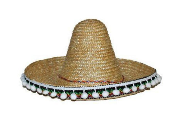 Mexicaanse sombrero kind naturel, Hobby en Vrije tijd, Feestartikelen, Nieuw, Ophalen of Verzenden