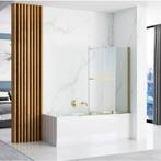 REA Luxe badwand - geborsteld goud - gehard glas - draaif..., Doe-het-zelf en Verbouw, Sanitair, Ophalen of Verzenden, Nieuw
