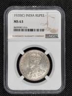 Brits India. George V. 1 Rupee 1920(C) NGC MS63 (Zonder