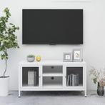 vidaXL Tv-meubel 105x35x52 cm staal en glas wit, Huis en Inrichting, Kasten | Televisiemeubels, 100 tot 150 cm, Verzenden, Nieuw