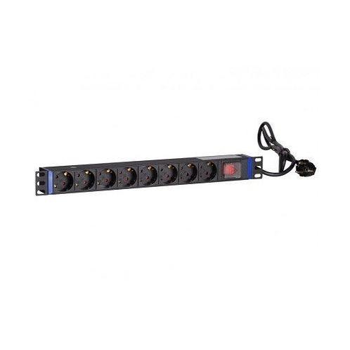 19 inch 8 voudige stekkerdoos met schakelaar, Doe-het-zelf en Verbouw, Elektra en Kabels, Nieuw, Ophalen of Verzenden