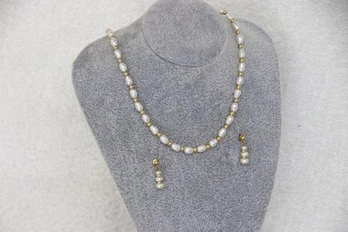 Halsketting - 9 kt. Geel goud Parel - Ketting & Oorbellen, Sieraden, Tassen en Uiterlijk, Kettingen