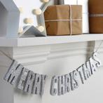 Houten Glitter Slinger Merry Christmas (70cm), Hobby en Vrije tijd, Feestartikelen, Ophalen of Verzenden, Nieuw