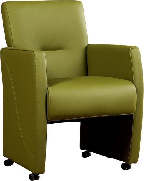 Groene leren moderne eetkamerfauteuil - Toledo Leer Apple Gr, Huis en Inrichting, Stoelen, Eén, Nieuw, Leer, Ophalen of Verzenden