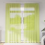 vidaXL Gordijnen voile met roedezakken 2 st appelgroen, Verzenden, Nieuw, Groen