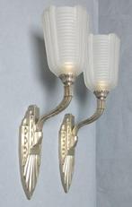 A. Richard - H. Petitot - Wandkandelaar (2) - Zilverbrons