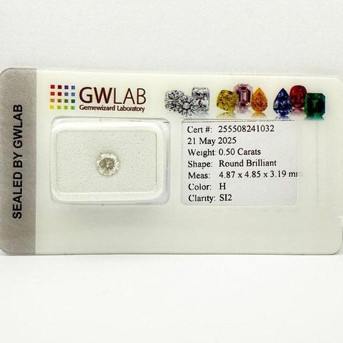 Zonder Minimumprijs - 1 pcs Diamant (Natuurlijk) - 0.50 ct -, Sieraden, Tassen en Uiterlijk, Edelstenen