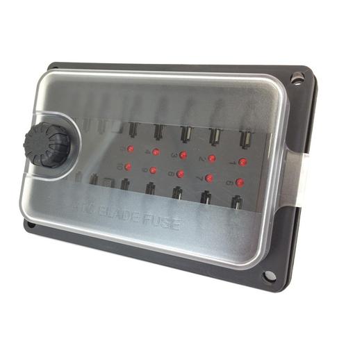 Steekzekeringhouder 10-Polig waterbestendig met kap en LED, Watersport en Boten, Navigatiemiddelen en Scheepselektronica, Nieuw