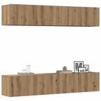 vidaXL Tv-wandkasten 4 st bewerkt hout artisanaal, Verzenden, Nieuw, Overige houtsoorten