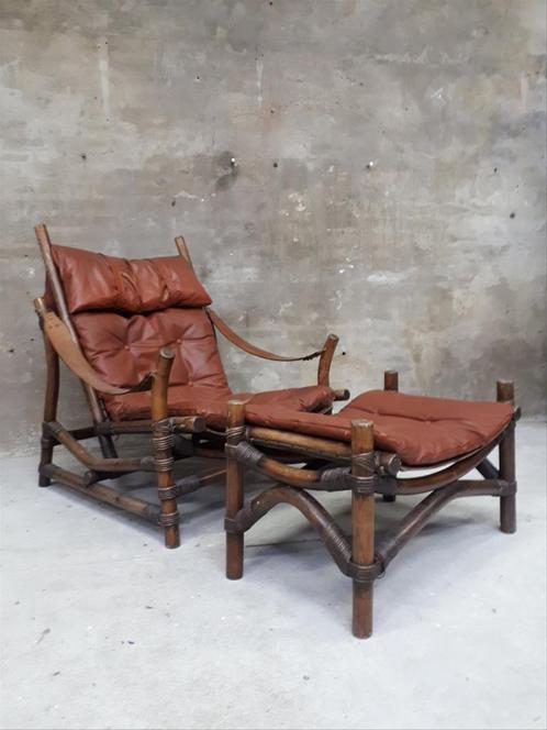 vintage safari chair met ottoman, Huis en Inrichting, Fauteuils