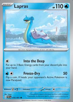 Lapras 016/091 reverse holo Paldean Fates, Hobby en Vrije tijd, Verzamelkaartspellen | Pokémon, Losse kaart, Nieuw, Foil, Ophalen of Verzenden