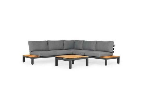 Suns breez vita platform loungeset aluminium-teak  4-delig, Tuin en Terras, Tuinsets en Loungesets, Bank, Bijzettafel, 5 zitplaatsen