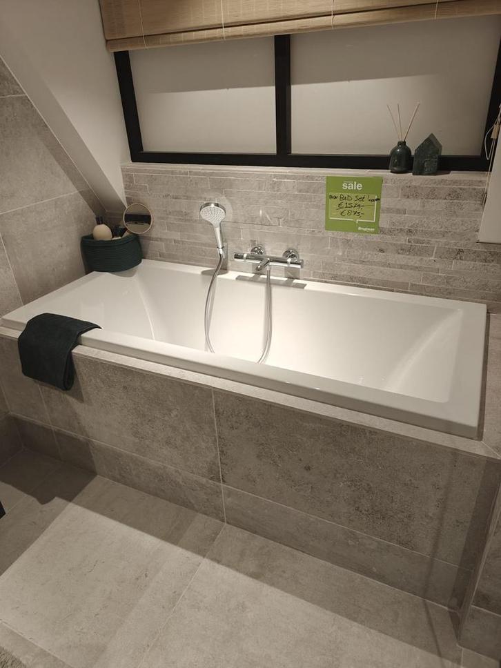 Ligbad 170x75 Duobad wit incl hangrohe badkraan - 0029, Doe-het-zelf en Verbouw, Sanitair, Bad, Nieuw, Ophalen