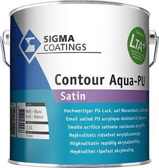 Sigma (S2U) Contour Aqua -PU Satin - 1 ltr - Wit, Doe-het-zelf en Verbouw, Verf, Beits en Lak, Nieuw, Verzenden