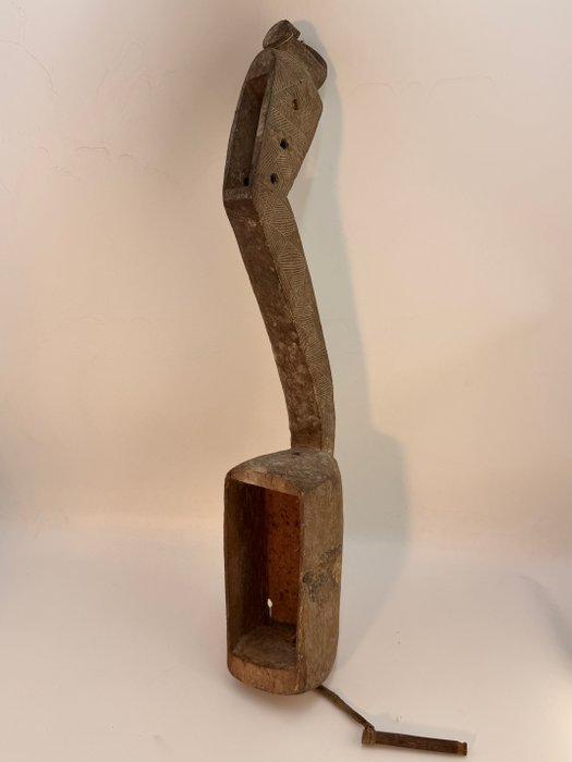 Oude Afrikaanse ceremoniële harp of citer – uit hout en leer, Antiek en Kunst, Kunst | Niet-Westerse kunst