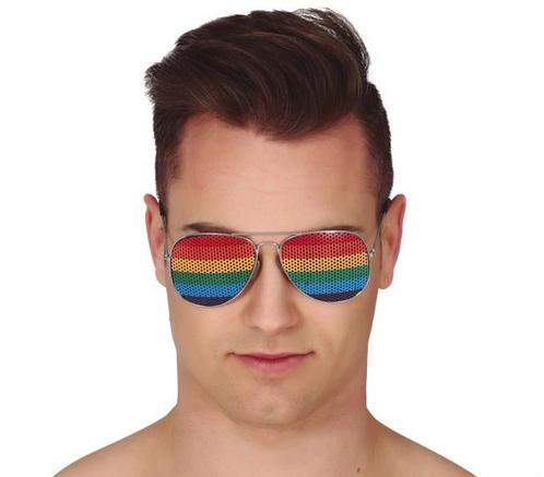 Bril Regenboog Aviator, Hobby en Vrije tijd, Feestartikelen, Nieuw, Verzenden