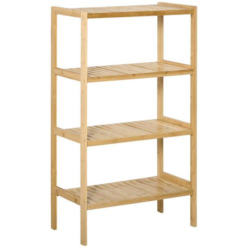 TRUUSK Strandrek 4-laags Boekenrek Van Bamboe 62x33x112cm Vo, Huis en Inrichting, Kasten | Boekenkasten, Nieuw, Verzenden