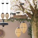 Solar Hanglampen Rattan – Set van 2 (tuinverlichting), Verzenden, Minder dan 50 watt, Nieuw, Hanglamp