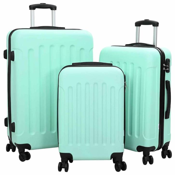 vidaXL Koffer Set met slot 3 pcs Mintgroen 50 x 31 x 78 cm, Sieraden, Tassen en Uiterlijk, Koffers, Nieuw, Verzenden