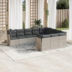 vidaXL 10-delige Loungeset met kussens poly rattan, Tuin en Terras, Verzenden, Nieuw, Rotan, Loungeset
