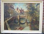 Belgische school (20e eeuw) - De Augustijnenbrug in Brugge, Antiek en Kunst, Kunst | Schilderijen | Klassiek