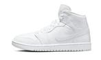Air Jordan 1 Mid Triple White Patent Swoosh - maat 44, Verzenden, Wit, Nieuw, Sneakers of Gympen