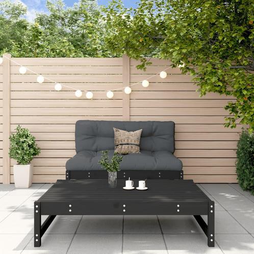 vidaXL 2-delige Loungeset massief grenenhout zwart, Tuin en Terras, Tuinsets en Loungesets, Loungeset, Nieuw, 2 zitplaatsen, Verzenden