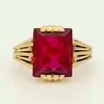 Ring - 18 karaat Geel goud Robijn, Sieraden, Tassen en Uiterlijk, Ringen, Nieuw