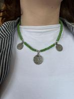 Ketting met met India groen en schelpen, Sieraden, Tassen en Uiterlijk, Kettingen, Ophalen of Verzenden, Nieuw