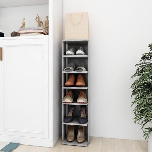 vidaXL Schoenenkast 27,5x27x102 cm bewerkt hout betongrijs, Huis en Inrichting, Kasten | Schoenenrekken, Nieuw, Verzenden